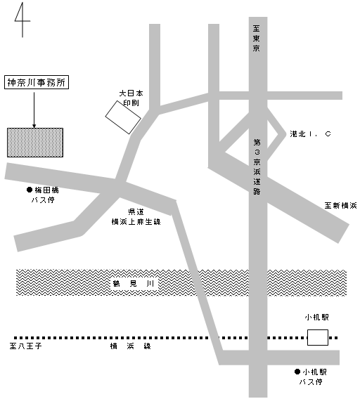神奈川事務所の周辺地図