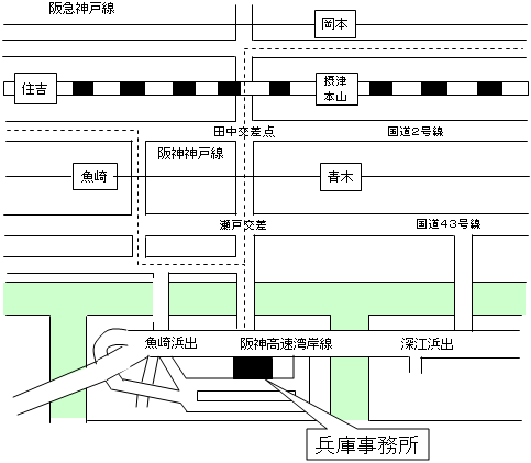 兵庫事務所の周辺地図
