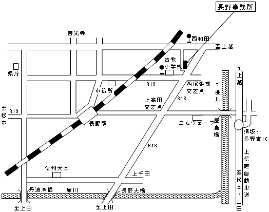 長野事務所の周辺地図