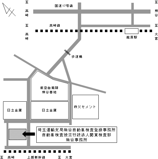 熊谷事務所の周辺地図