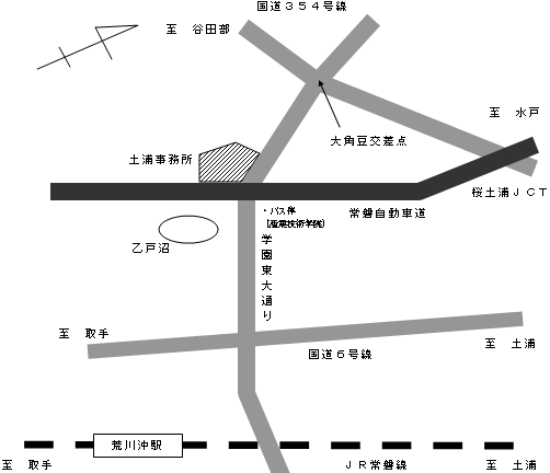 土浦事務所の周辺地図
