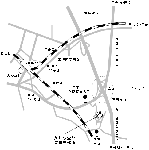 宮崎事務所の周辺地図